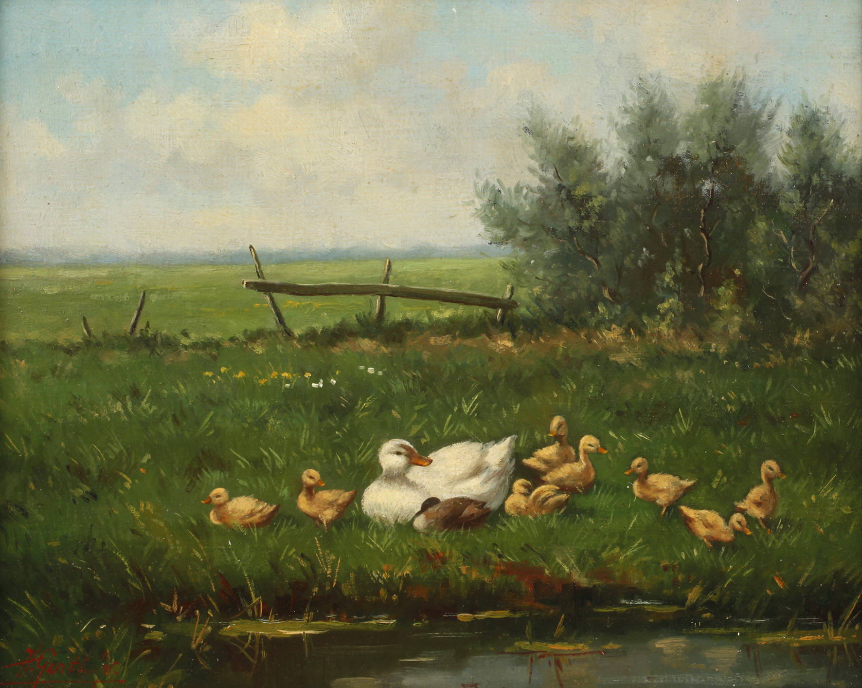 H. Gerth jr., Entenfamilie am Fließ