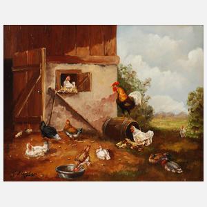 G. Ziegler, sonniger Hühnerhof