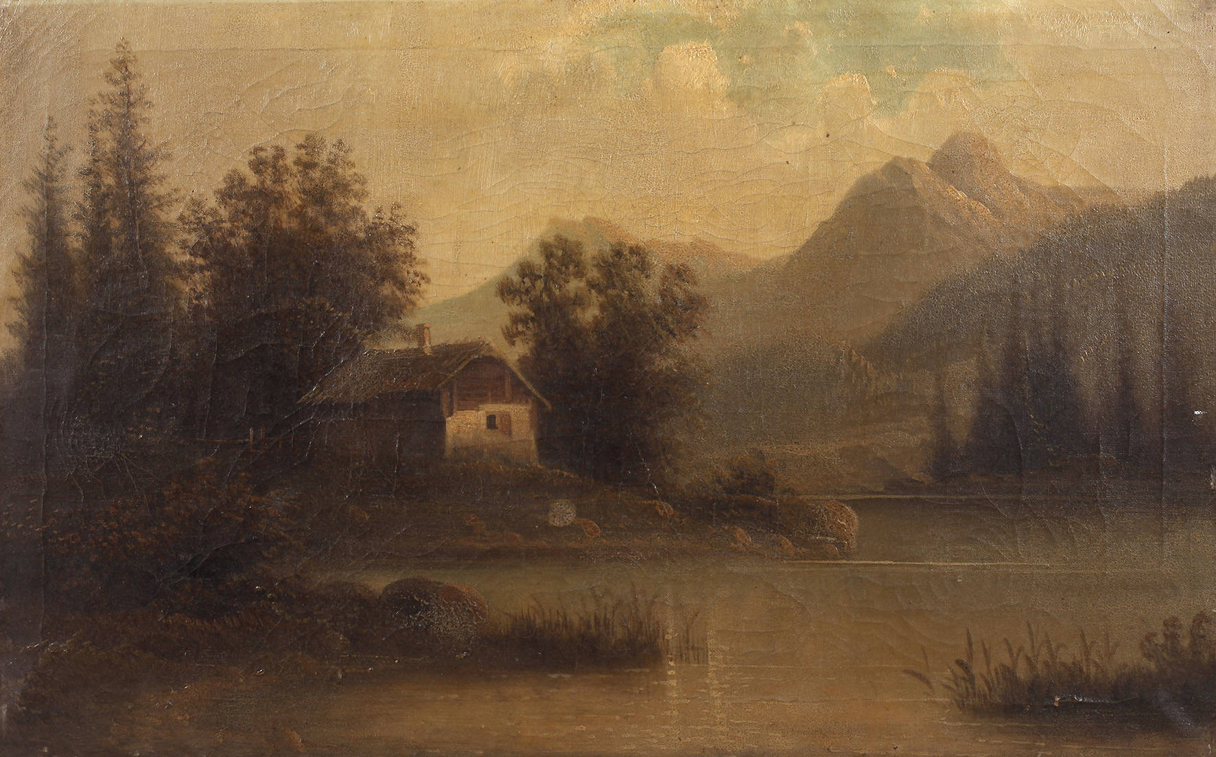 Anton Pick, attr., Kate am Gebirgssee