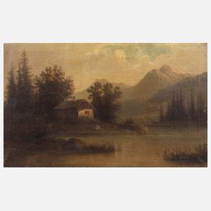 Anton Pick, attr., Kate am Gebirgssee