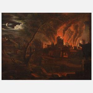 Johann Georg Trautmann, attr., nächtlicher Stadtbrand