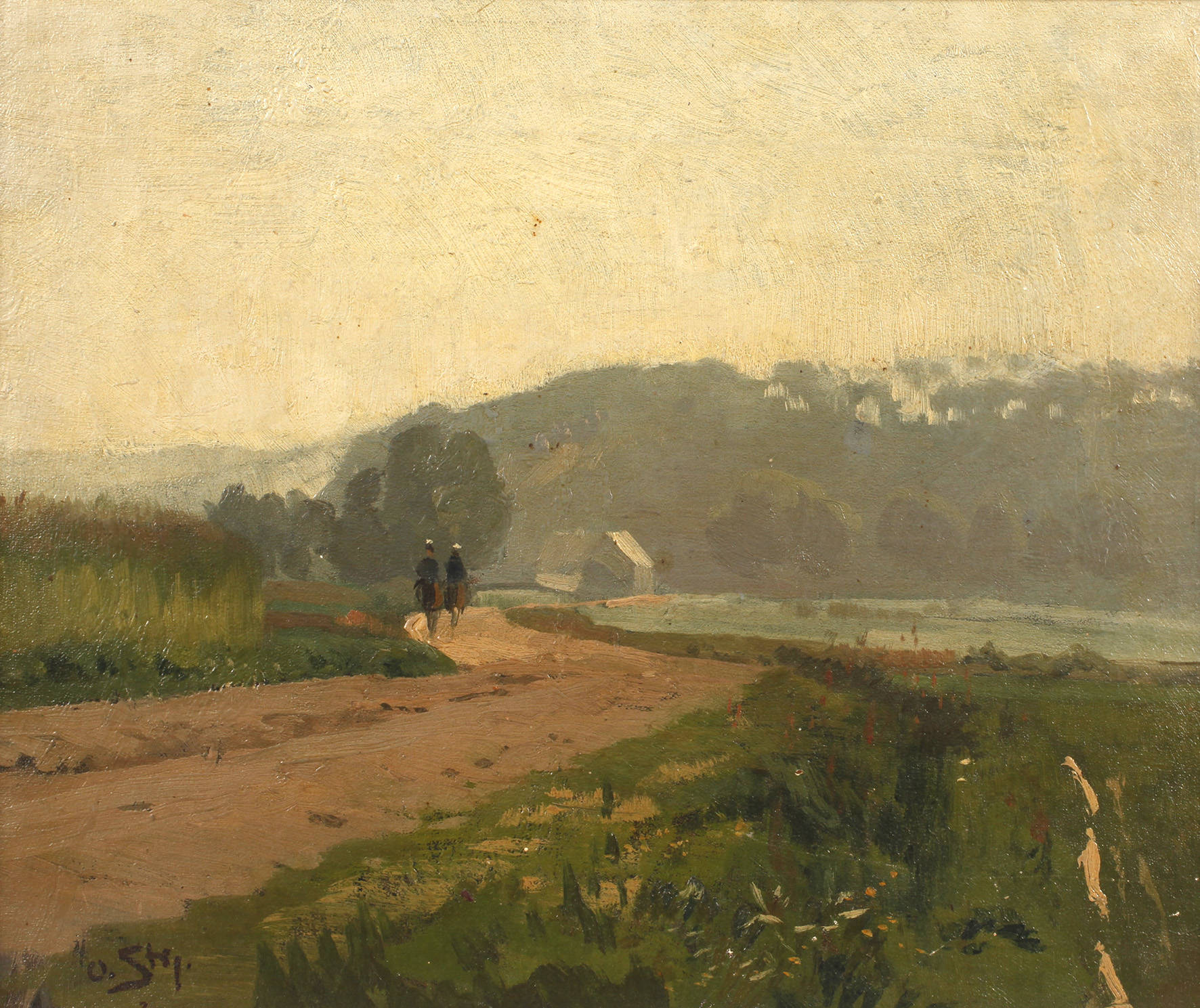 Prof. Otto Strützel, Reiter in Sommerlandschaft