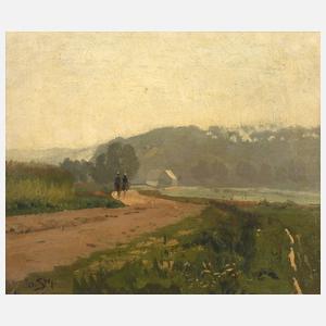 Prof. Otto Strützel, Reiter in Sommerlandschaft