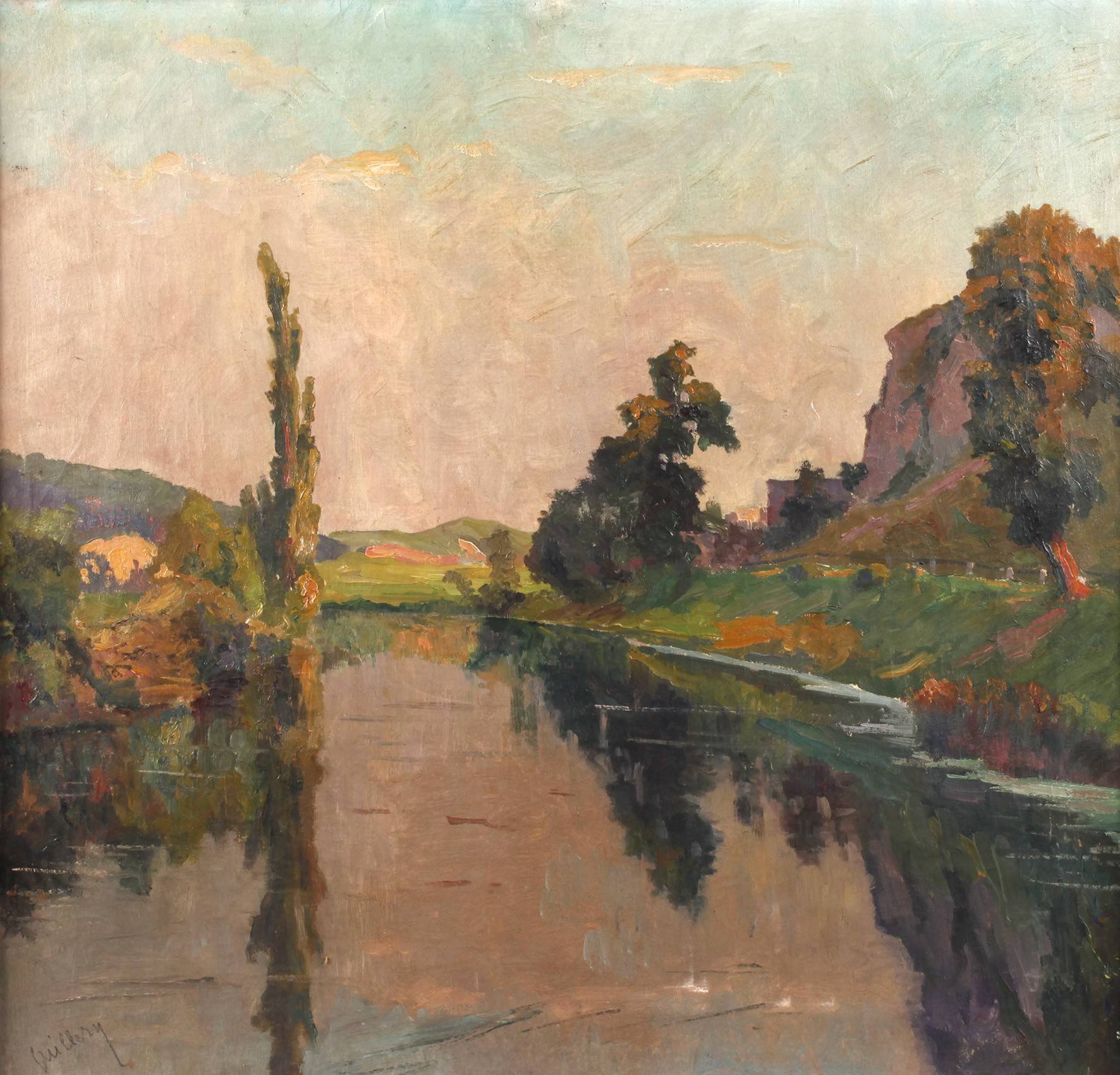 Guillery, abendliche Flusslandschaft