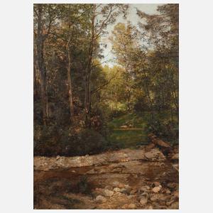 Prof. Paul Flickel, Waldlandschaft mit Bachlauf