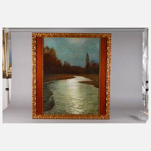 Eduard Kasparides, Flusslandschaft bei Mondschein