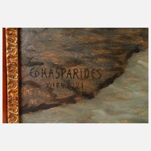 Eduard Kasparides, Flusslandschaft bei Mondschein