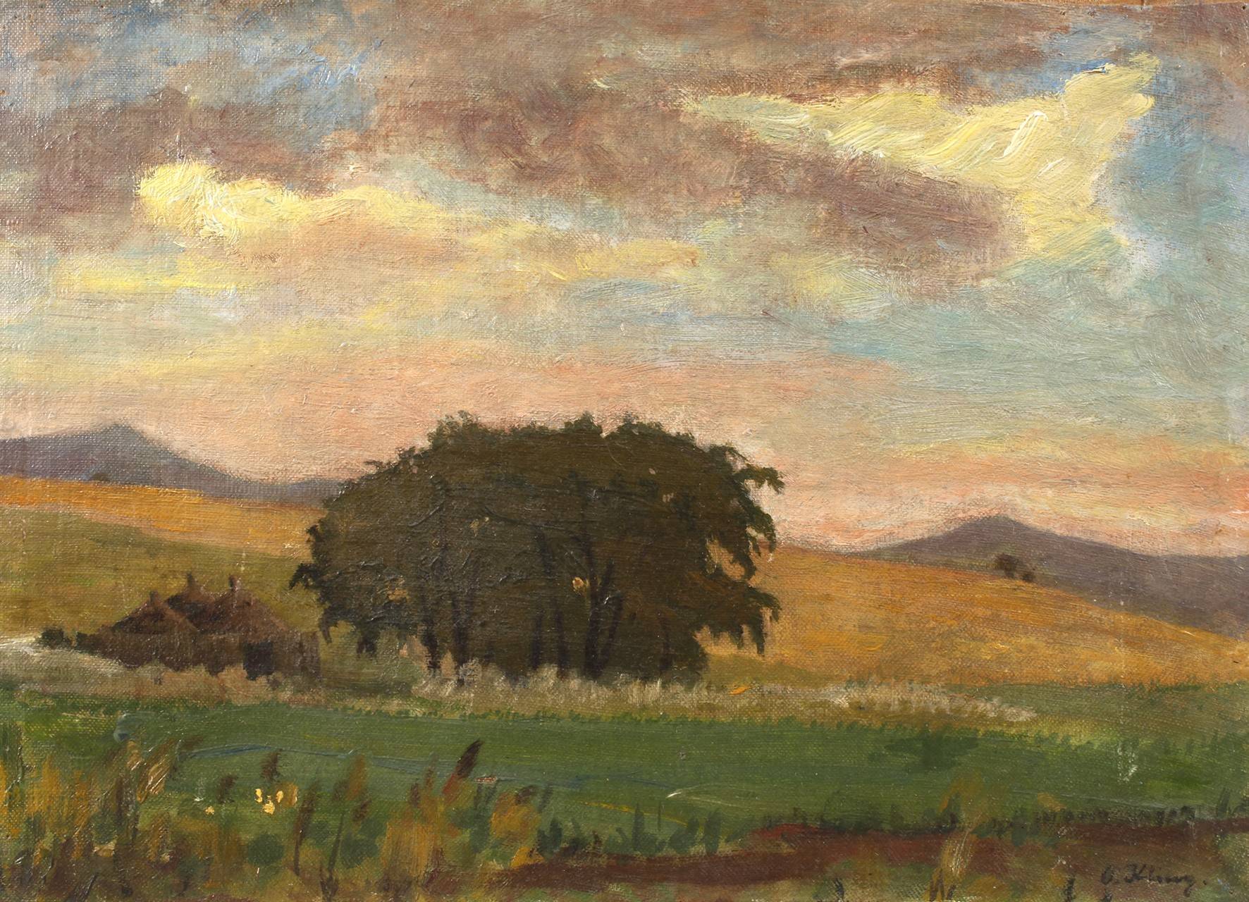 Otto Kling, südafrikanische Landschaftsstudie