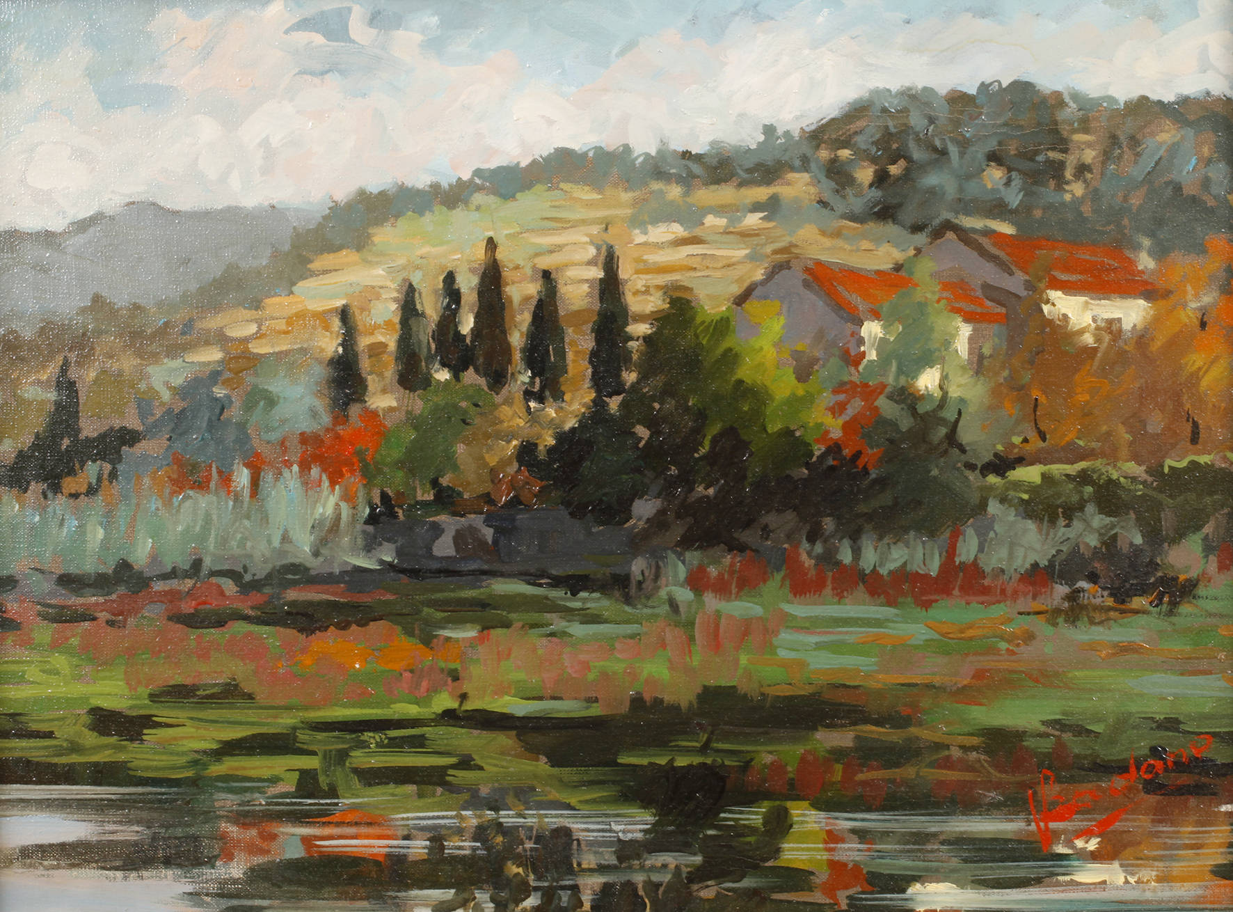 Badano, Mittelgebirgslandschaft mit See