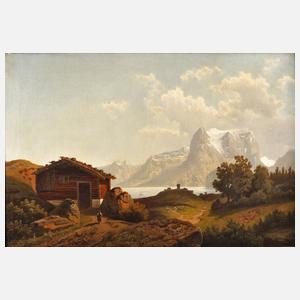 Alm in Hochgebirgslandschaft