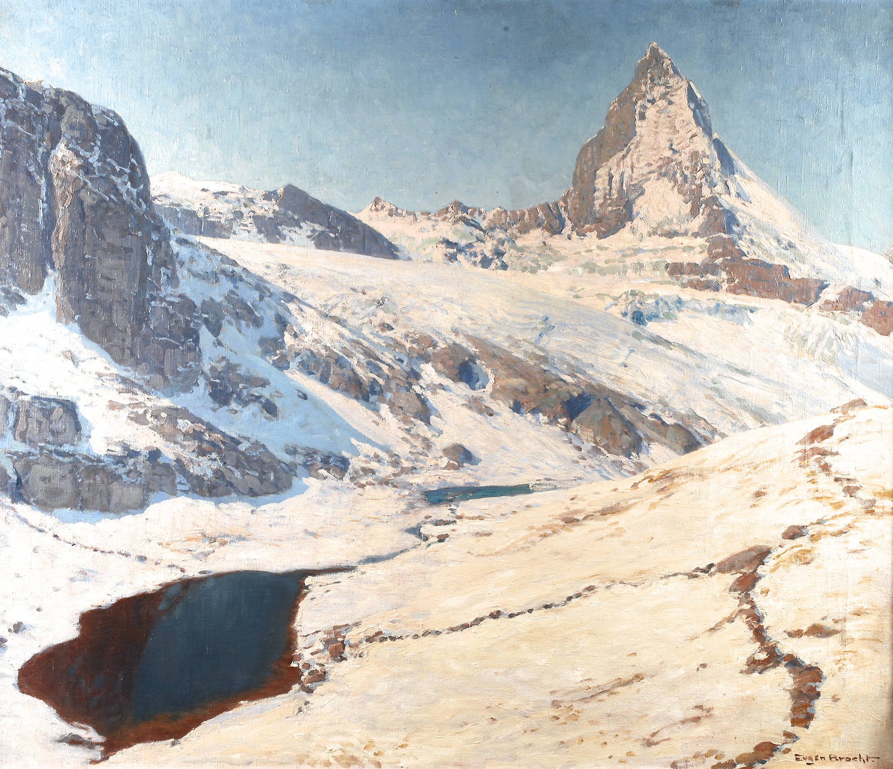 Prof. Eugen Bracht, ”Das Matterhorn in frischem Schnee”