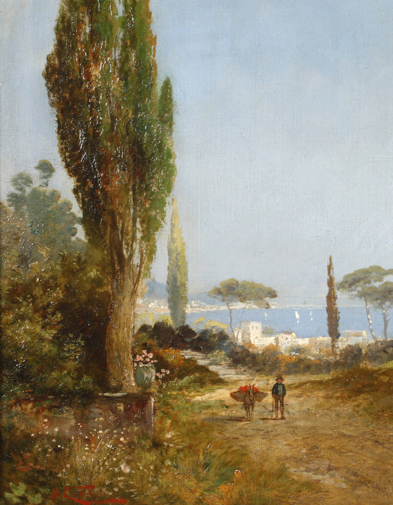Georg Fischhof, mediterrane Küstenlandschaft