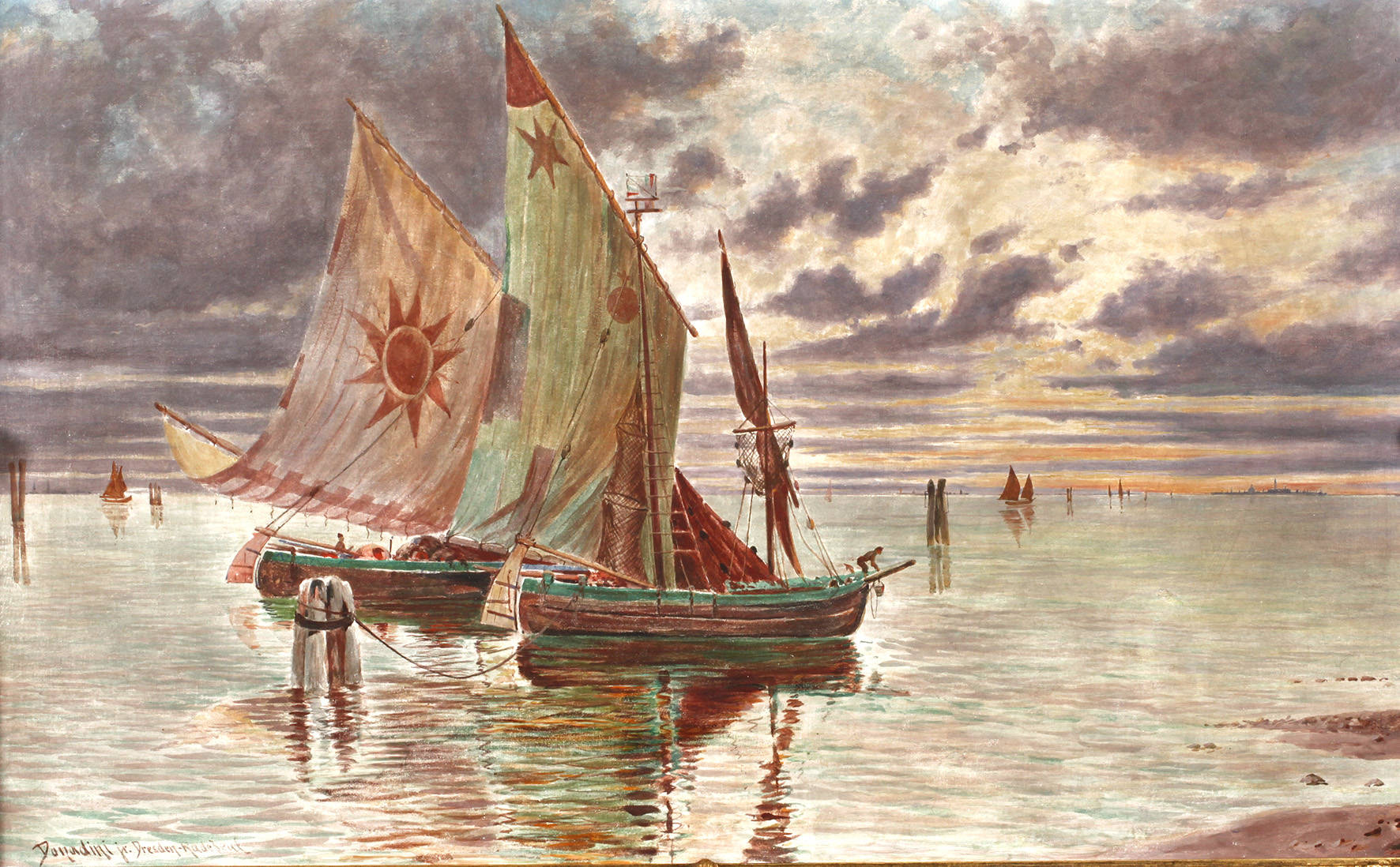 Ermenegildo Carlo Donadini, Fischerboote vor Venedig