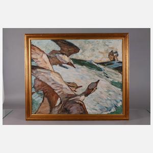 Max Giesecke, Gänse und Möwen im Flug