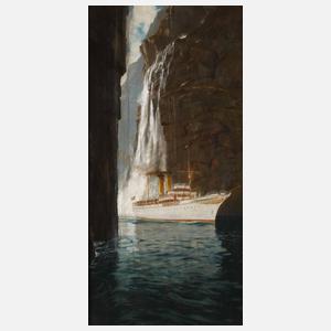 Prof. Michael Zeno Diemer, Dampfschiff im Fjord