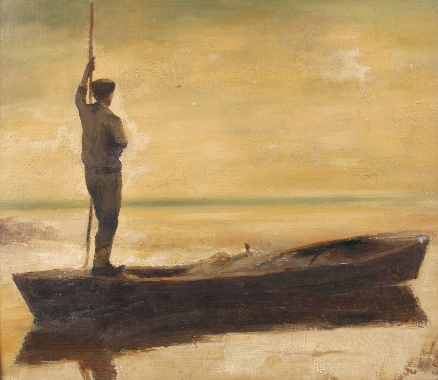 Louis Joseph Cazaban, attr., Abendstimmung am See