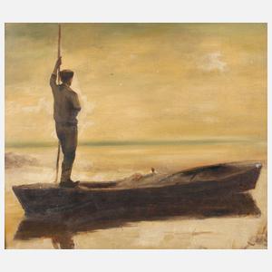 Louis Joseph Cazaban, attr., Abendstimmung am See