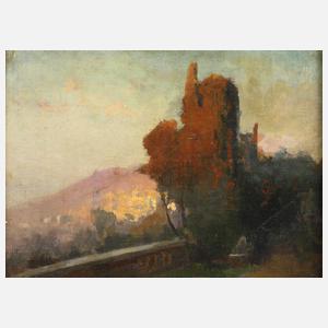 Moritz Erdmann, mediterrane Landschaft im Dämmerlicht