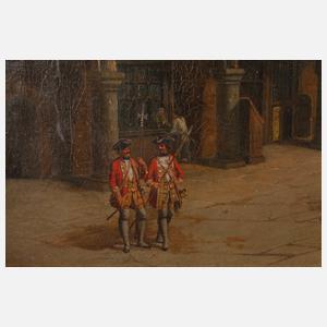 Gottfried Pulian, attr., kleiner Schlosshof der Dresdner Residenz