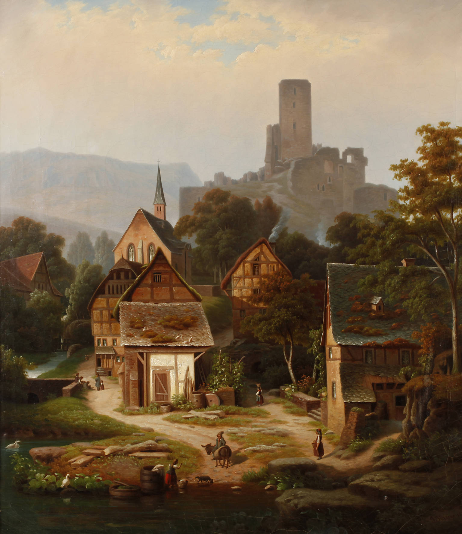 Joseph Haecke, romantische Stadtlandschaft