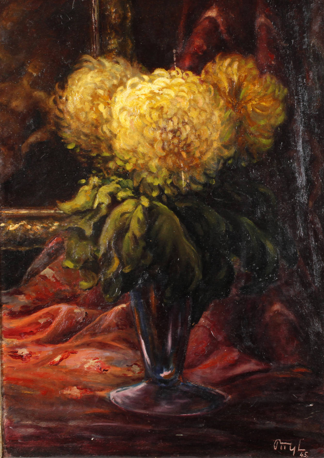 Blumenstillleben mit Akt