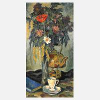 Blumenstillleben mit Teekanne111