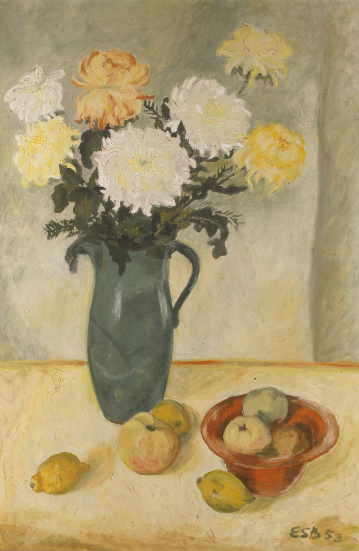 Lichtes Chrysanthemenstillleben