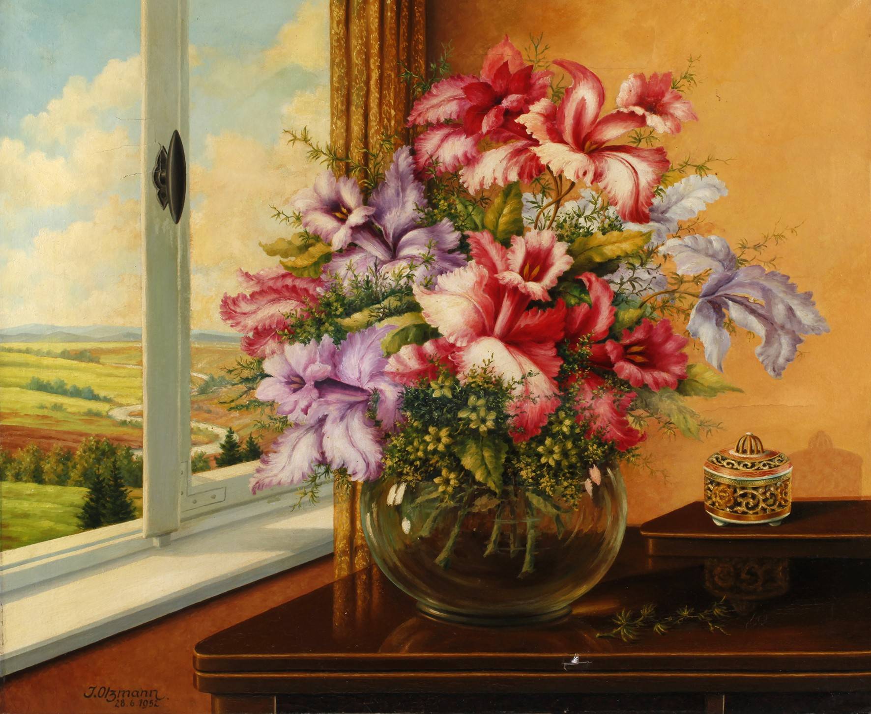 J. Olzmann, Orchideenstillleben