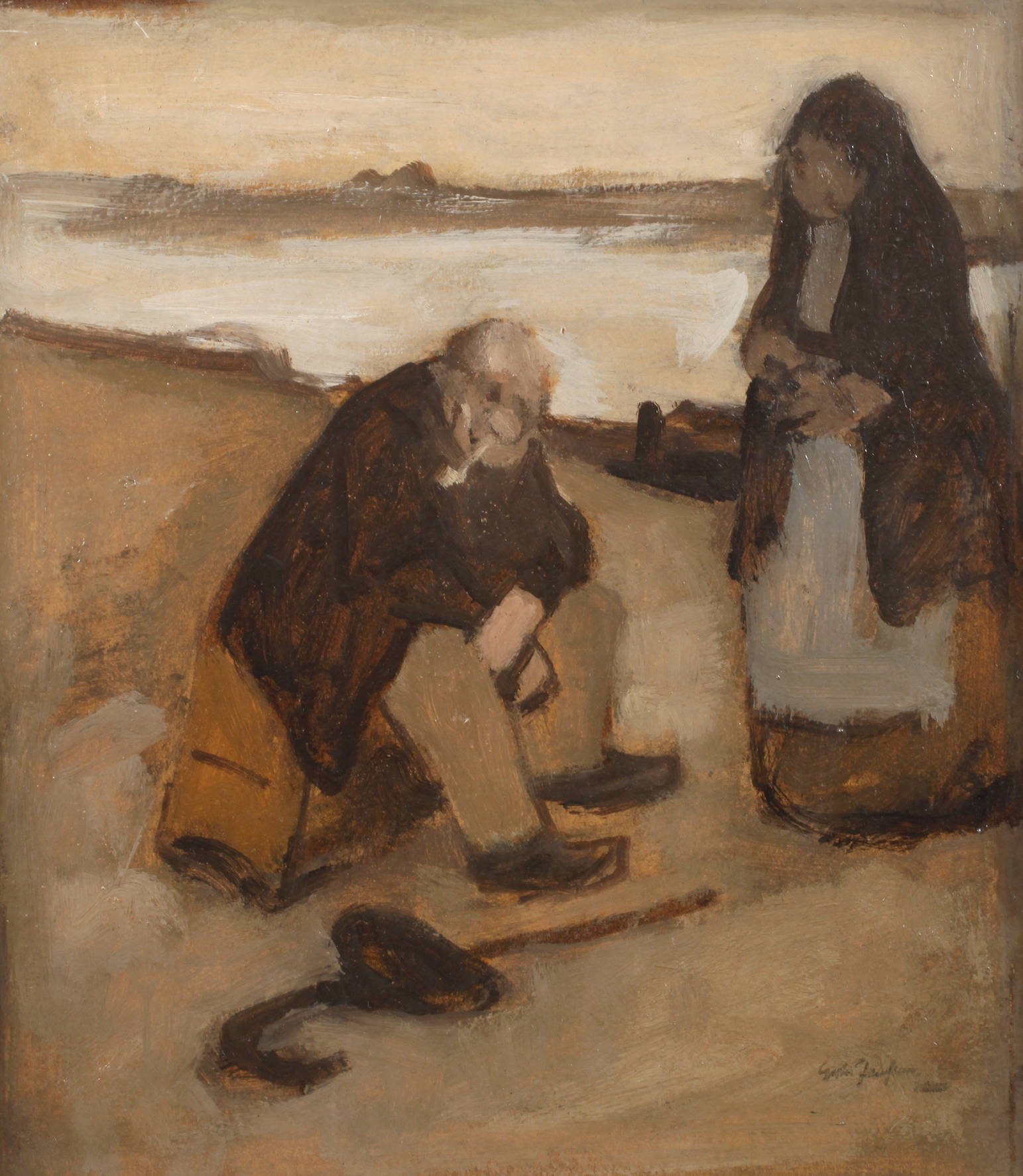 Prof. Gerhard Janssen, Paar am Flussufer