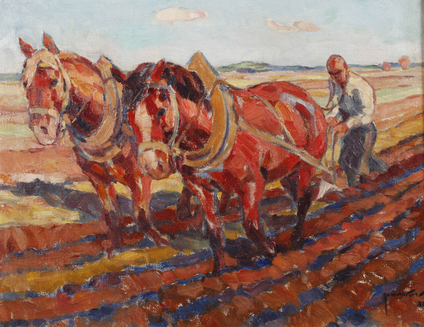 Willi Jennrich, pflügender Bauer