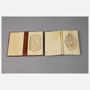 Notizbüchlein und Portemonnaie Elfenbein