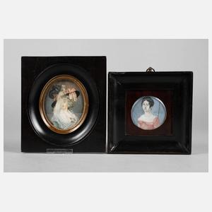 Zwei Elfenbeinminiaturen