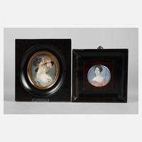 Zwei Elfenbeinminiaturen111