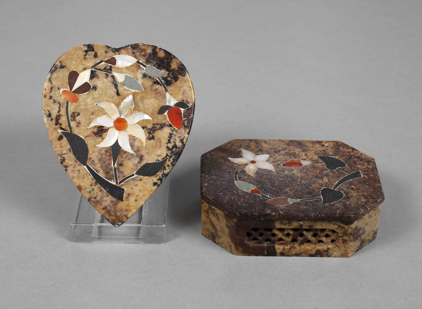 Paar Schmuckdosen Pietra Dura