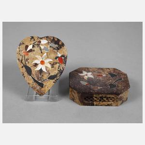 Paar Schmuckdosen Pietra Dura