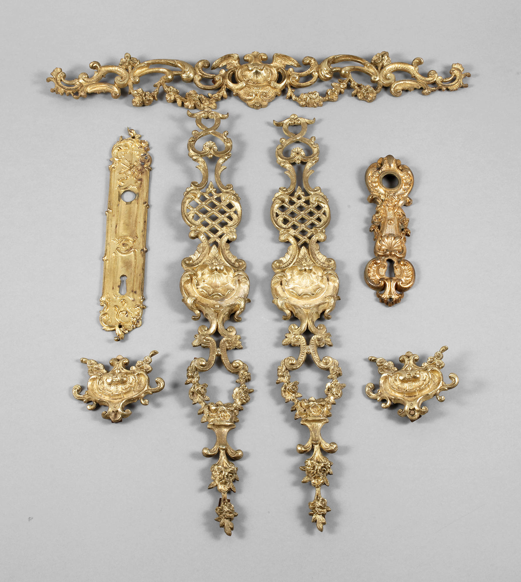 Konvolut Bronzebeschläge Historismus