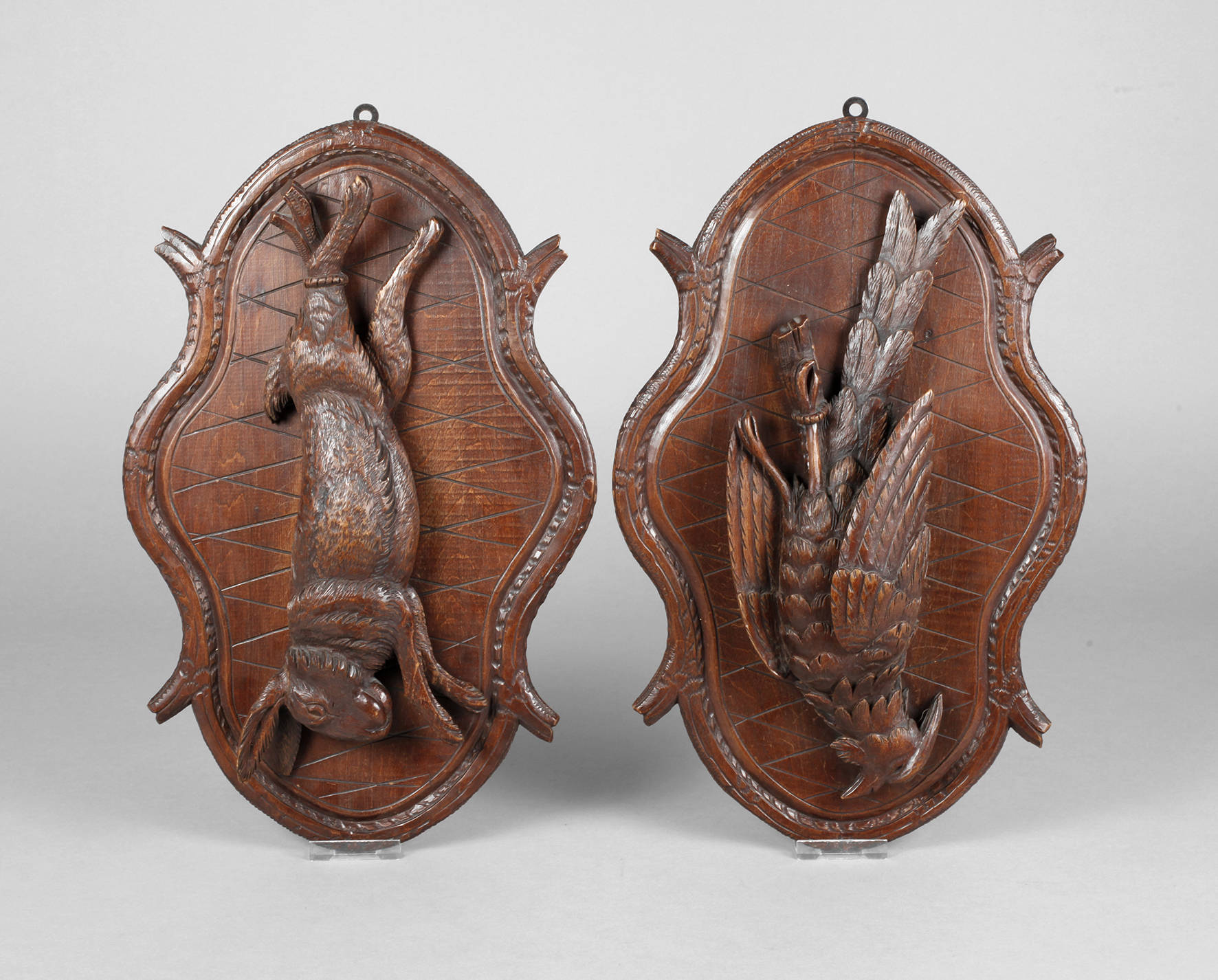 Paar jagdliche Wandplatten