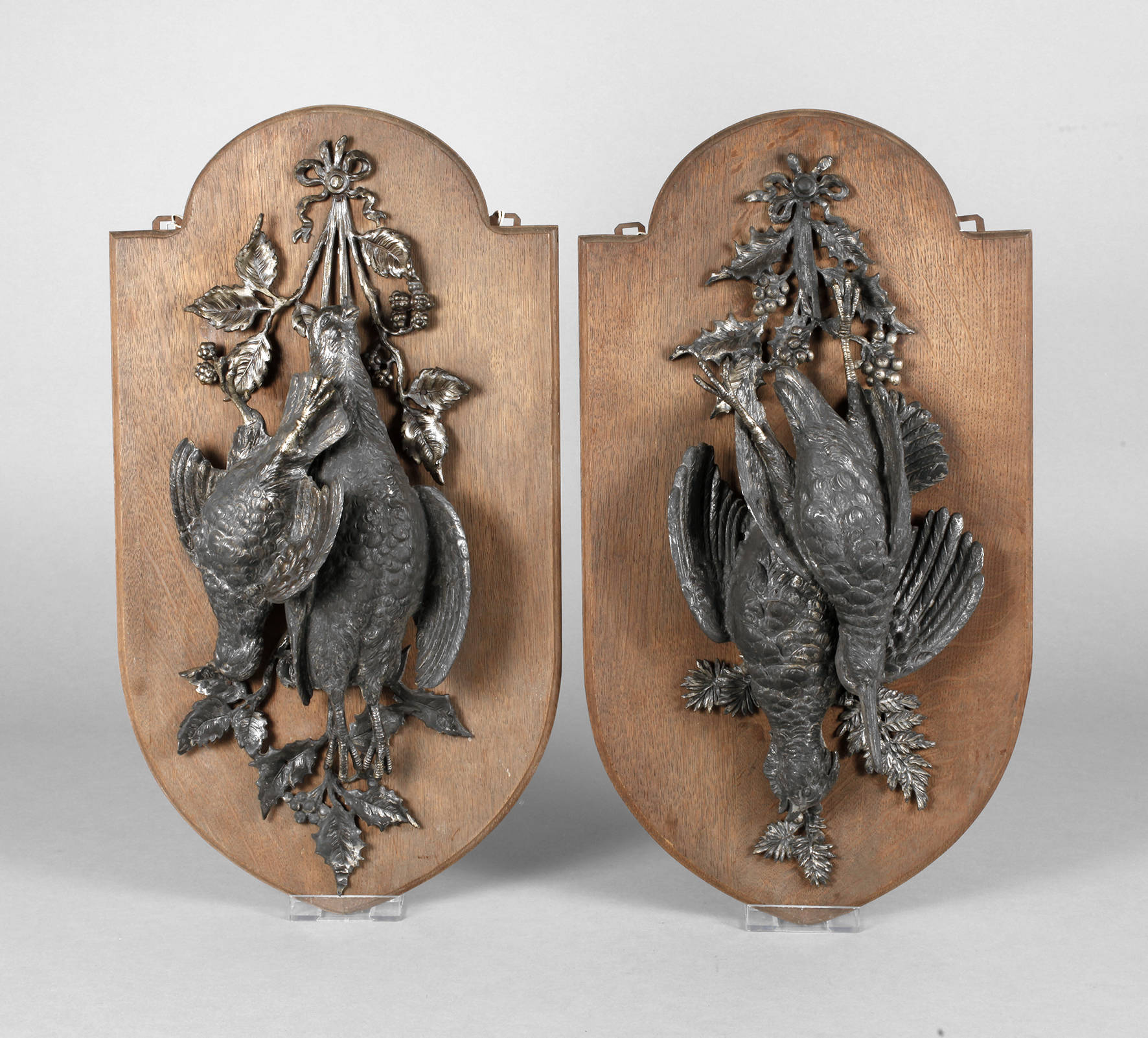 Paar jagdliche Wandappliken