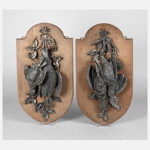 Paar jagdliche Wandappliken