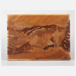 Marketerie mit Schwarzwälder Bauernhaus