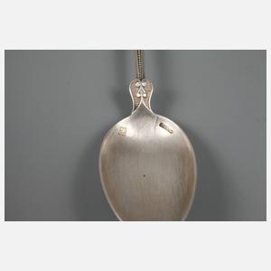 Sechs Silberlöffel im Etui