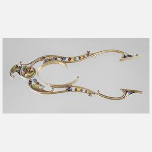 Feine Briefmarkenzange mit Fensteremail