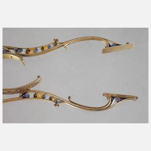 Russland sechs emaillierte Löffel und Zuckerzange