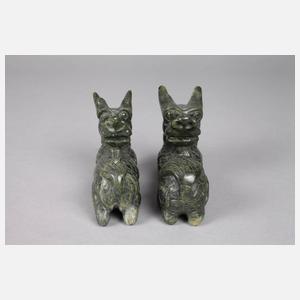 Paar Jadeschnitzereien