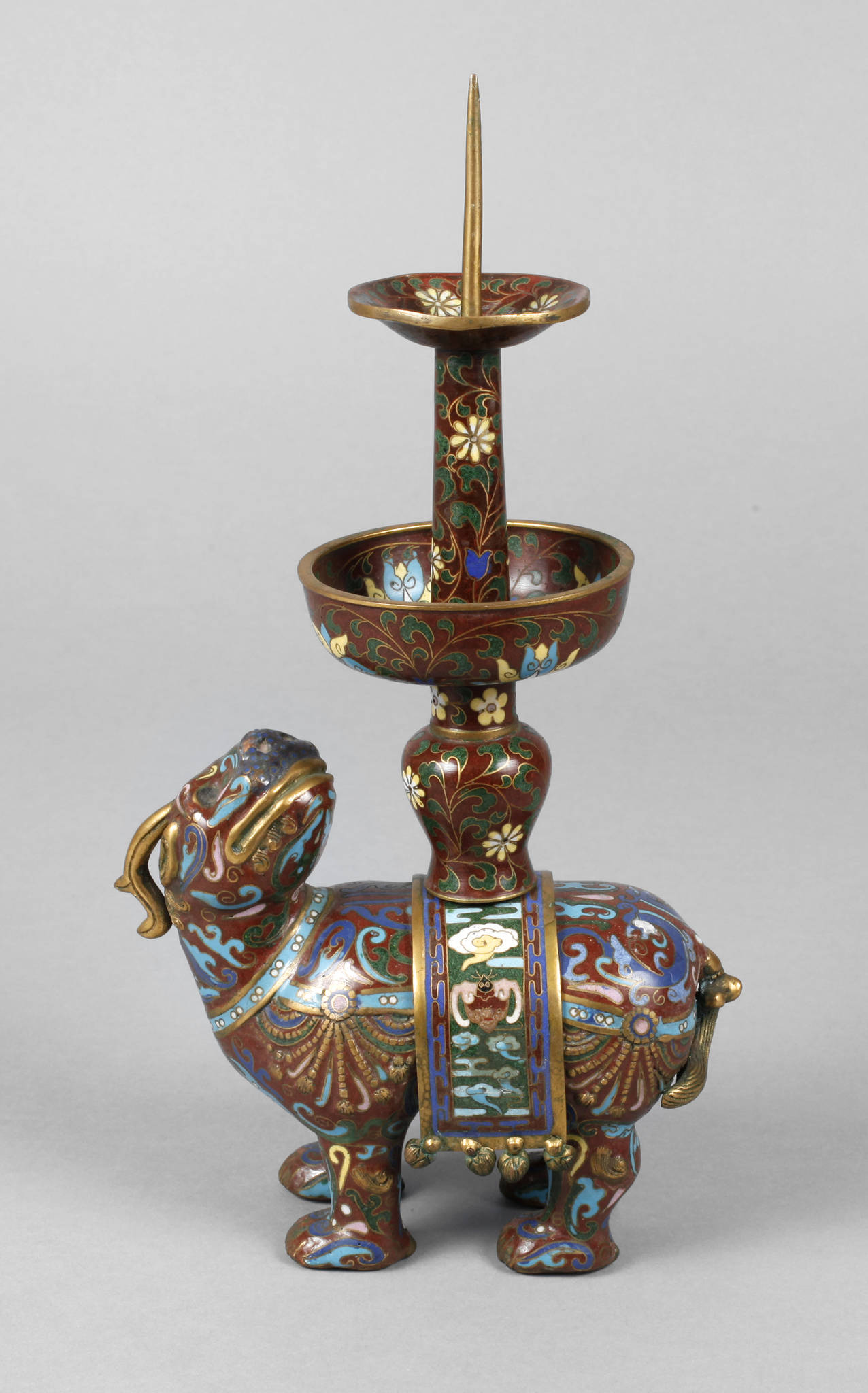 Figürlicher Leuchter Cloisonné