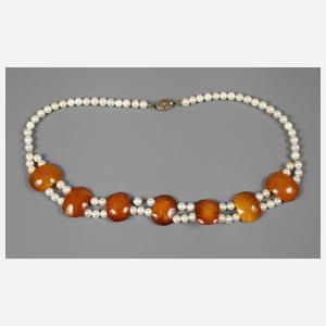 China Bernsteinkette mit Perlen