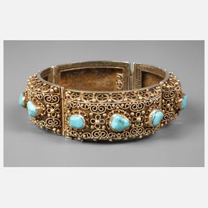 China Silberarmband mit Türkisen