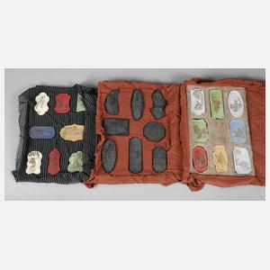 Drei Schuber mit Tuschsteinen