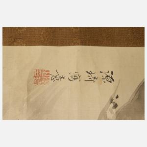 Zwei Rollbilder und Thangka