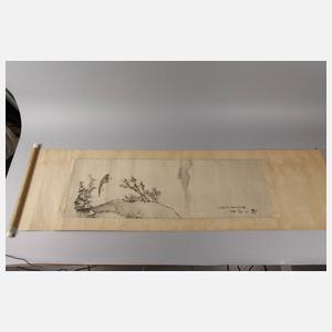 Zwei Rollbilder und Thangka